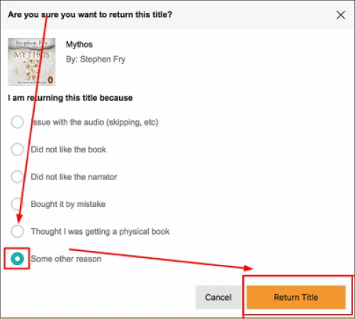 devolver un libro en audible