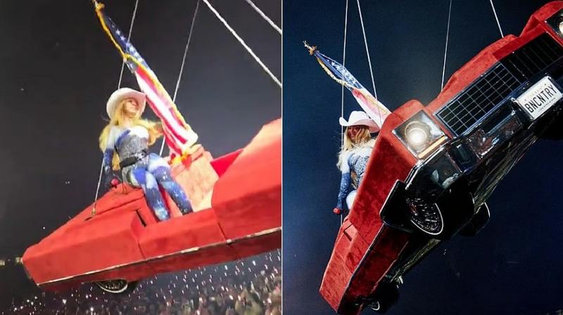 beyonce flying car malfunction