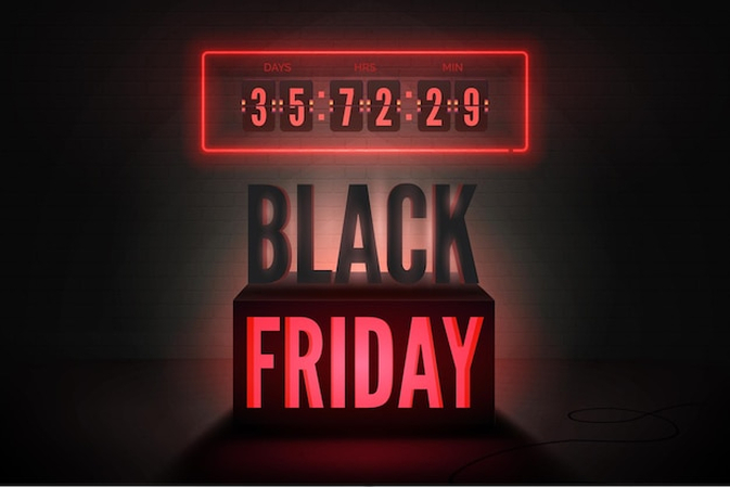 긴박감을 높이는 블랙 프라이데이 카운트다운 타이머