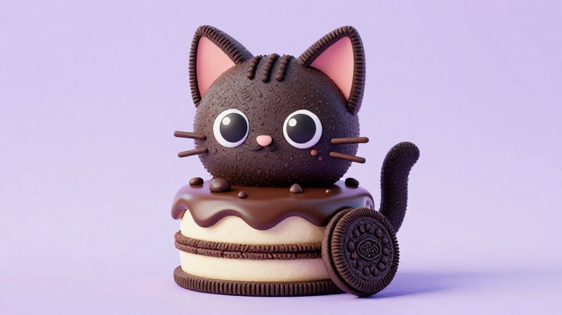 3d ai oreo cat cake
