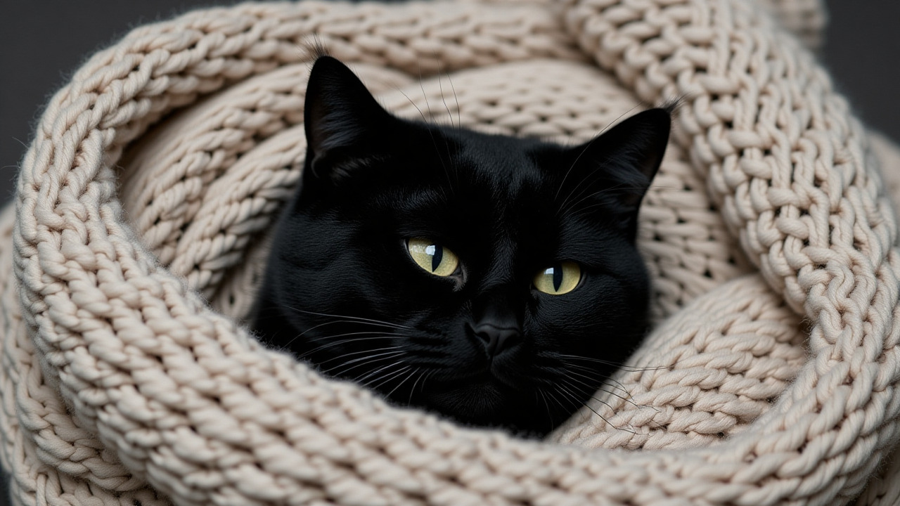 cute black cat sitting on the floor