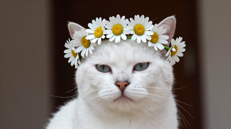 flower crown cat