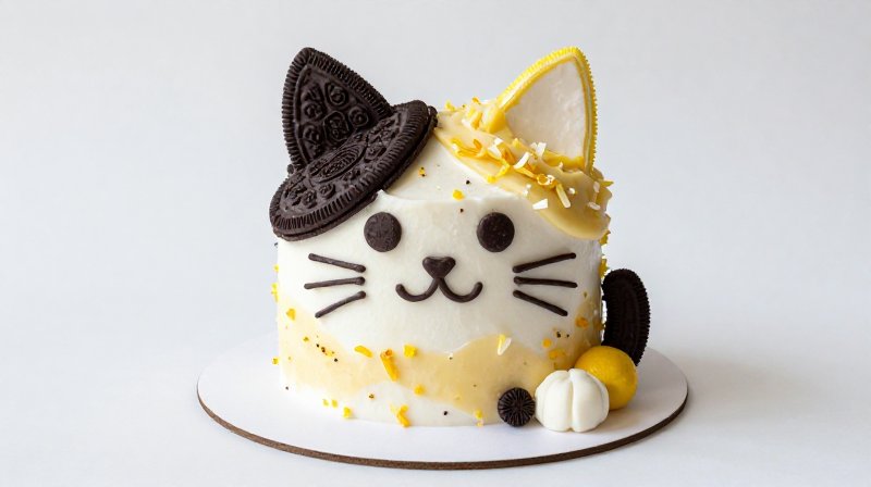 lemon ai oreo cat cake