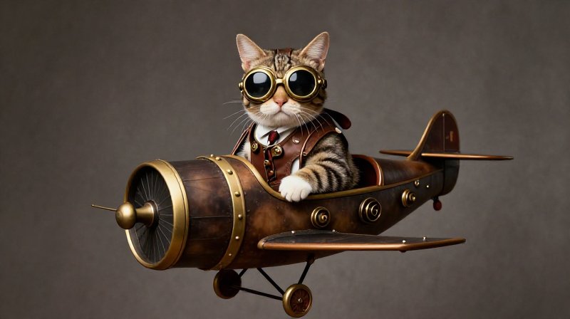 steampunk aviator cat