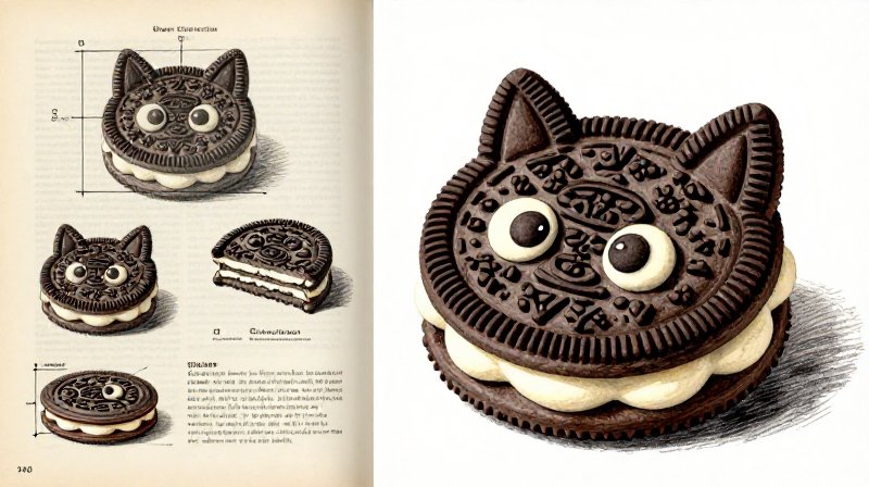 vintage ai oreo cat cake