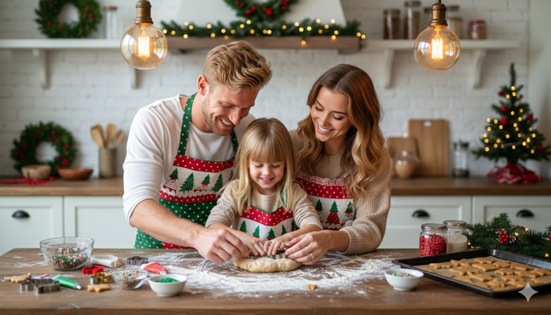 christmas ai prompts family baking