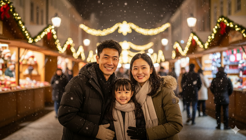 christmas ai prompts family outdoor