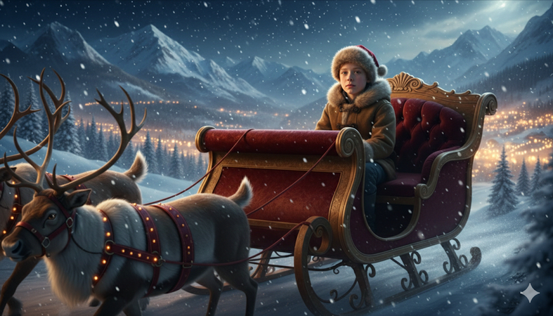 christmas ai prompts gemini for kids santa sleigh