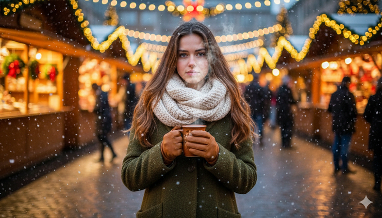 gemini ai christmas prompts woman street