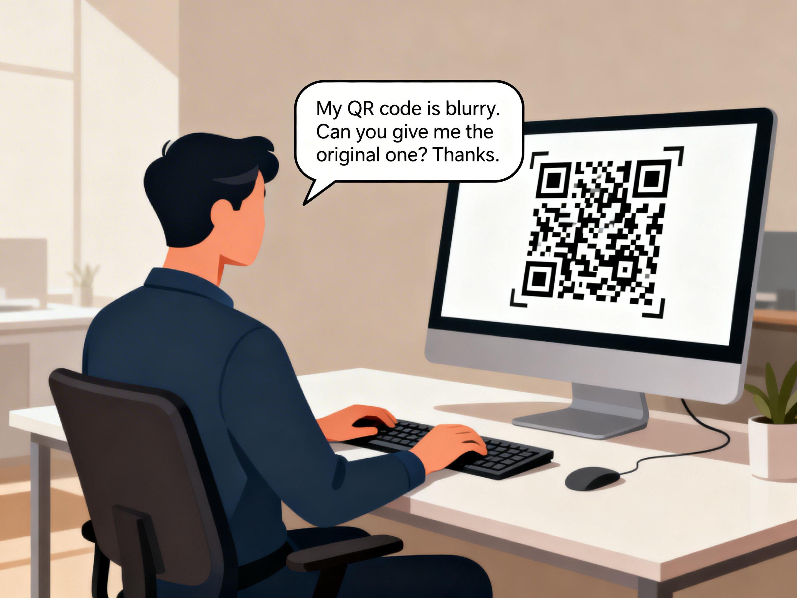 contact with the clear qr code