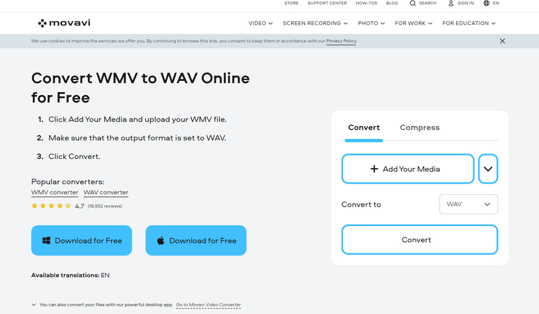 convert wmv to wav