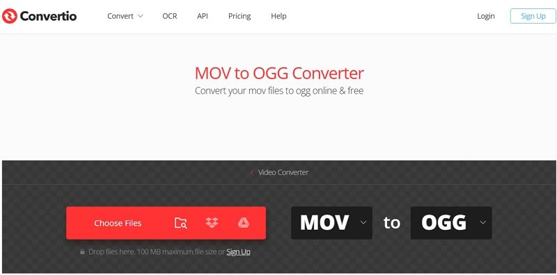 convert mov to ogg online