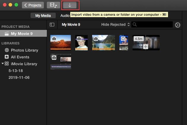 Converti MOV in JPG in iMovie