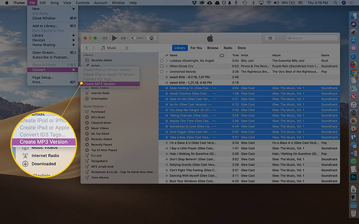 o itunes é um bom conversor de m4v para mp3