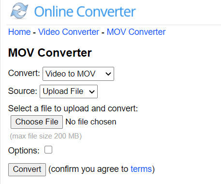 mov to mp4 online conversion no limit