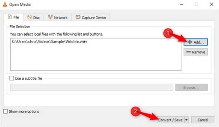 come convertire wav in mp4