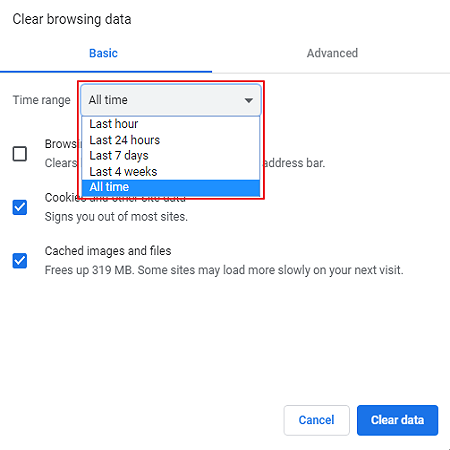 clear cache to fix html5 video file not found