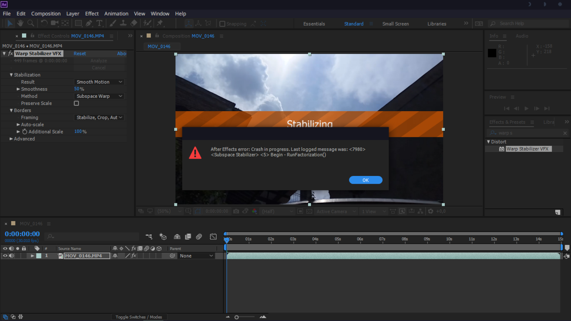 Guide to Fix Warp Stabilizer Crashing Premiere Pro