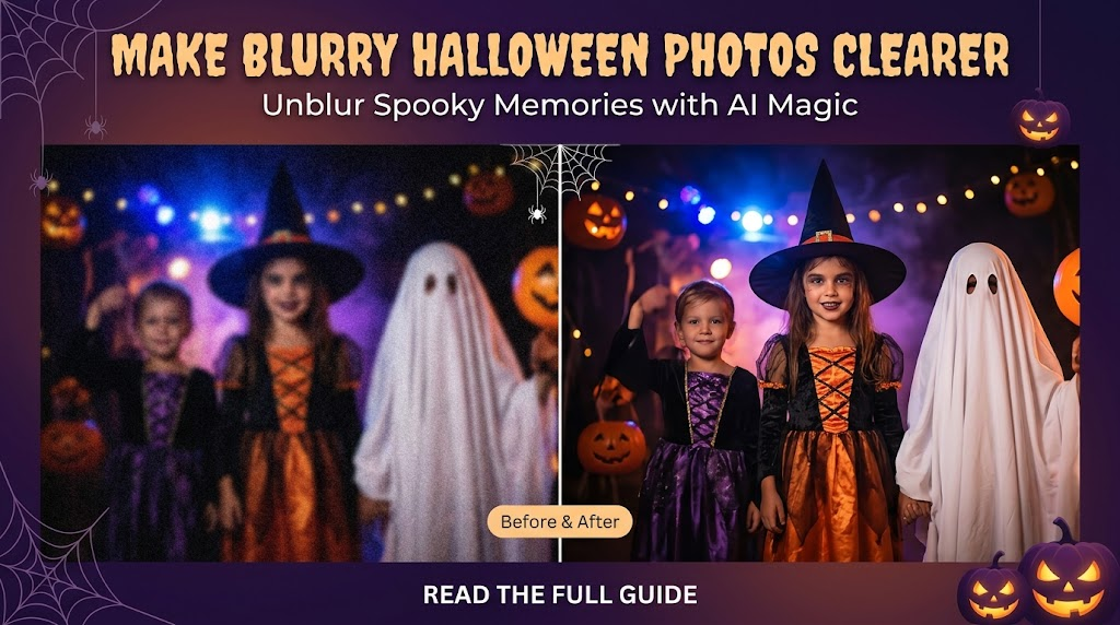 Wie man unscharfe Halloween-Fotos mit KI schärft