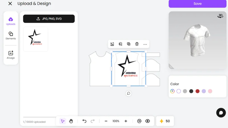 upload merch design to pacdora