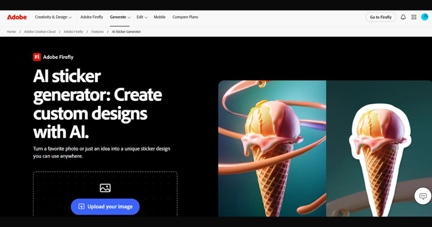 أداة مولد ملصقات Adobe Firefly بالذكاء الاصطناعي