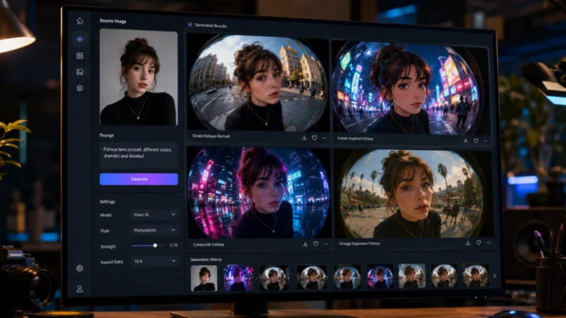 ai generating multiple fisheye variations