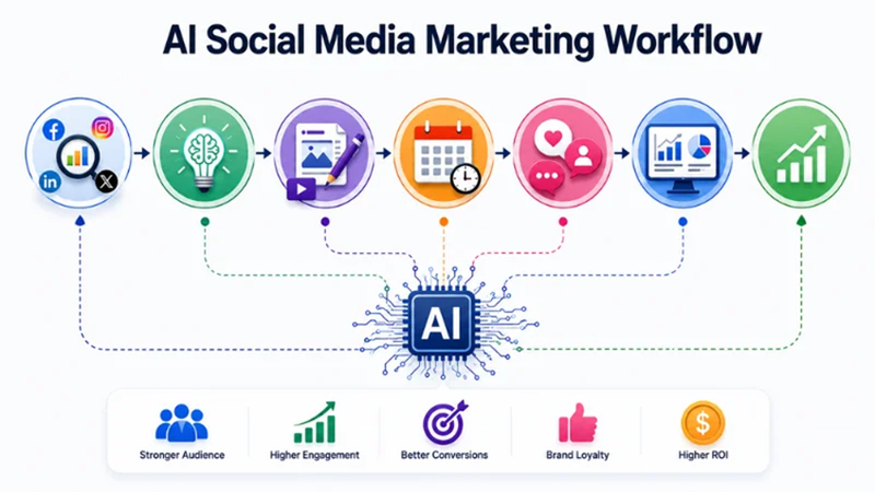 ai social media marketing workflow