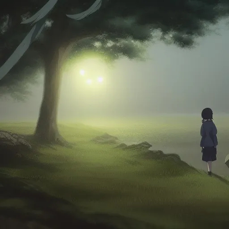 anime artistic foggy forest prompts