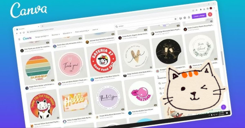 مكتبة قوالب صانع الملصقات في Canva