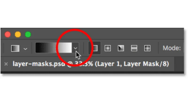 choose black white gradient mask