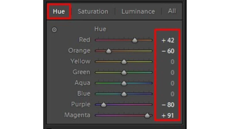balancing faded colors with lightroom hue controls