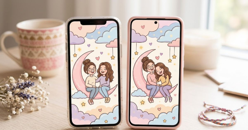 cute bestie wallpaper matching screens best friends 2026