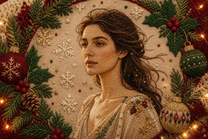 embroidery art for Christmas