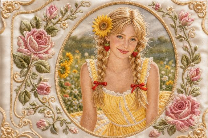embroidery art with women