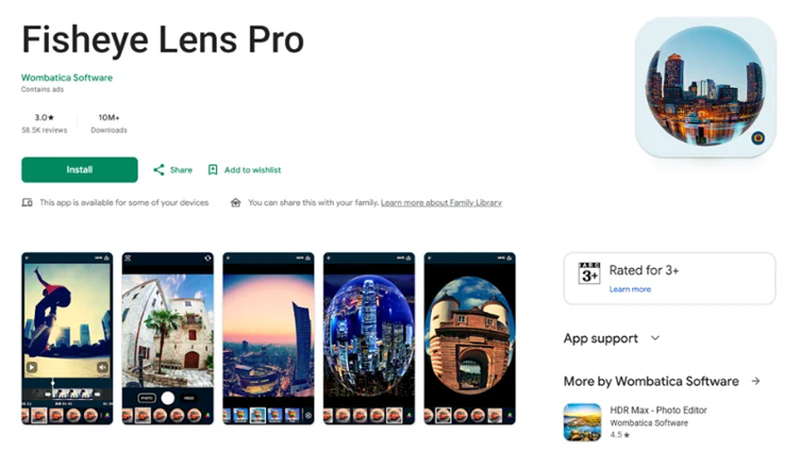 android app with fisheye effects