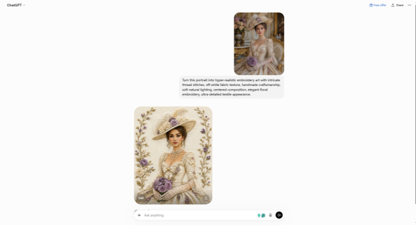 embroidery art with chatgpt