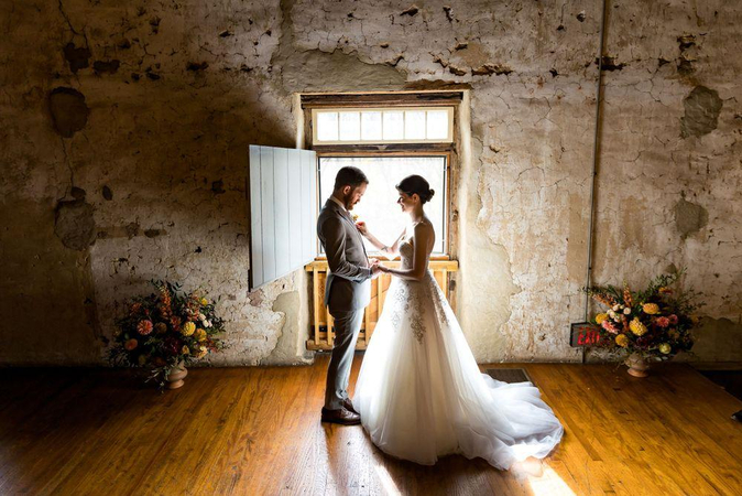 indoor window light portrait elopement pictures