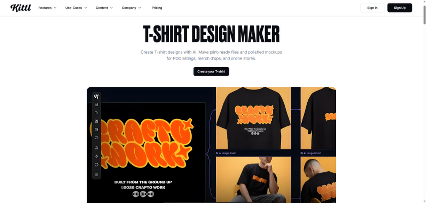 kittl merch creator typography designs