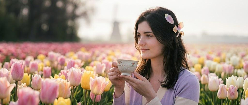 dreamy korean spring tulip portrait gemini ai photo prompt