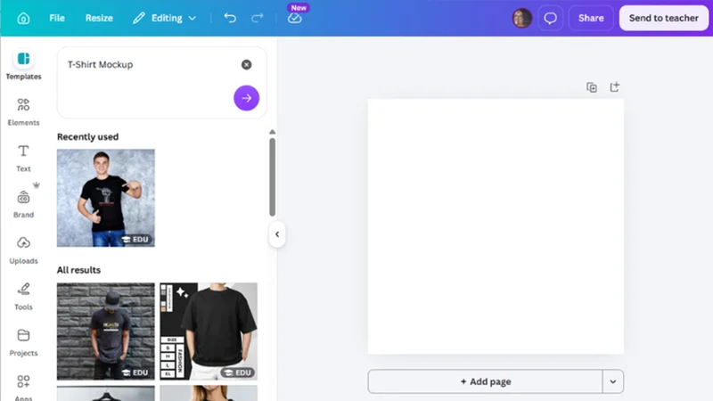 search merch design template in canva