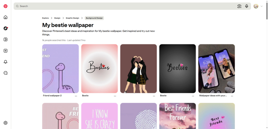 pinterest bestie wallpaper search results screenshot