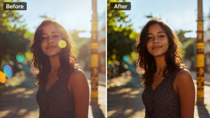 pokecut ai glare removal before and after comparison