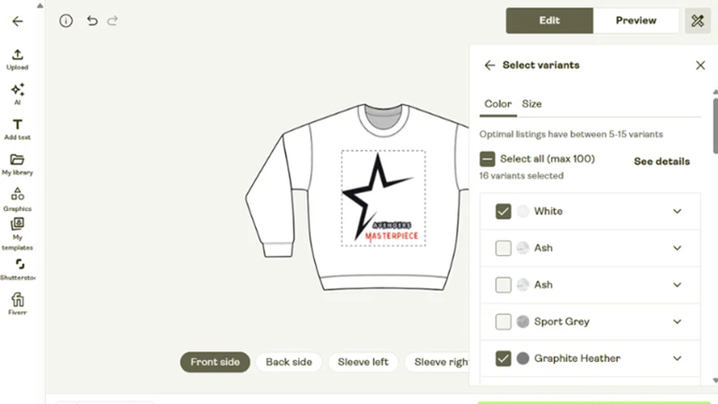 adjust merch design placement in printify