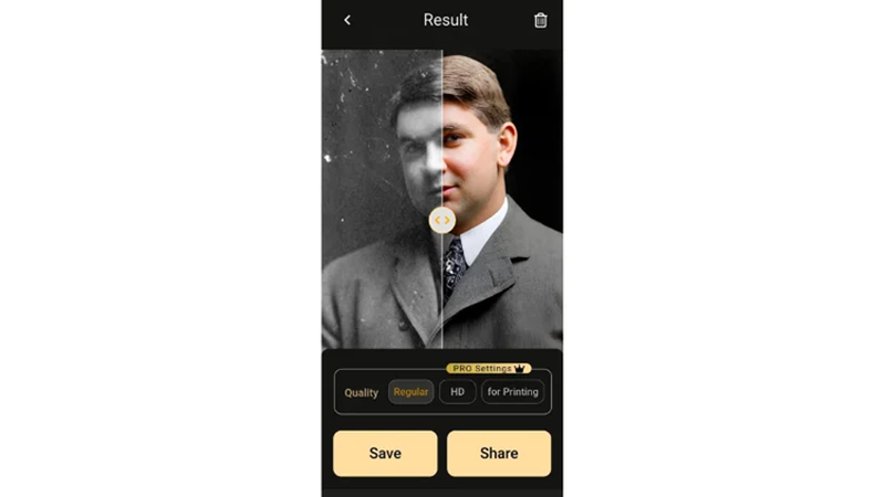 final ai restored image from renew photo app
