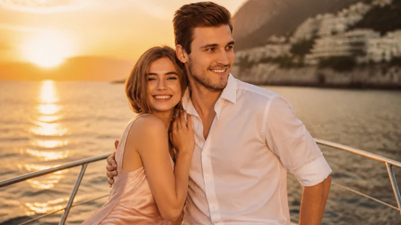 romantic ai portrait prompts for warm travel photos