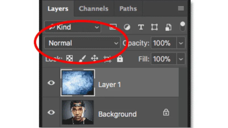 blend mode menu in photoshop