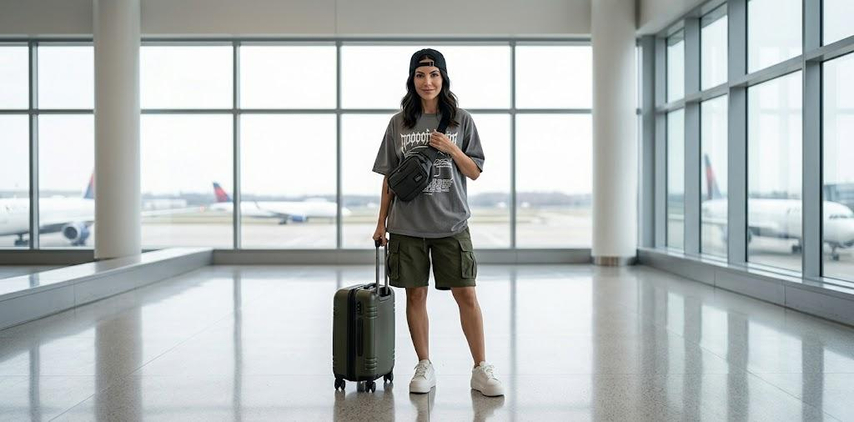 streetwear airport fit check Gemini AI photo prompt