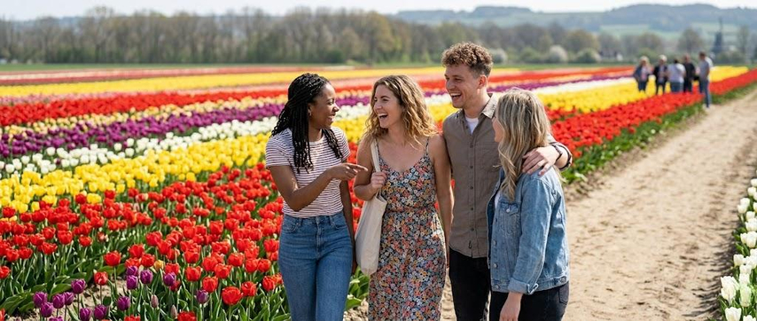 tulip field trip group photo generated with gemini ai