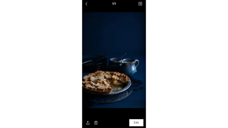 uploading a dark food photo to foodie camera