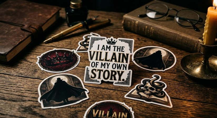villain book sticker